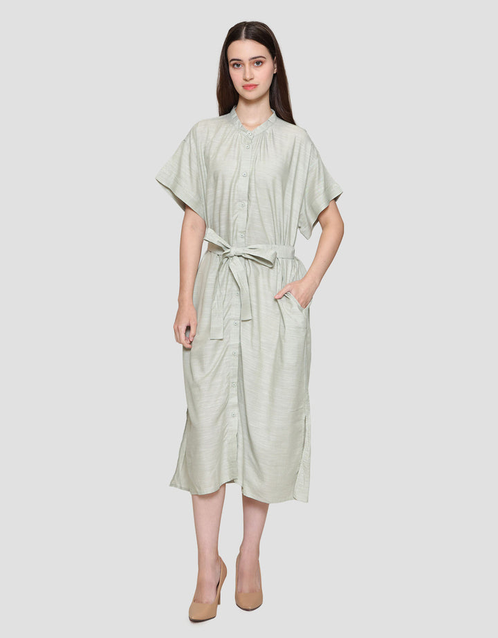 Suko Gaun Relax With A Tie Lengan Pendek Wanita