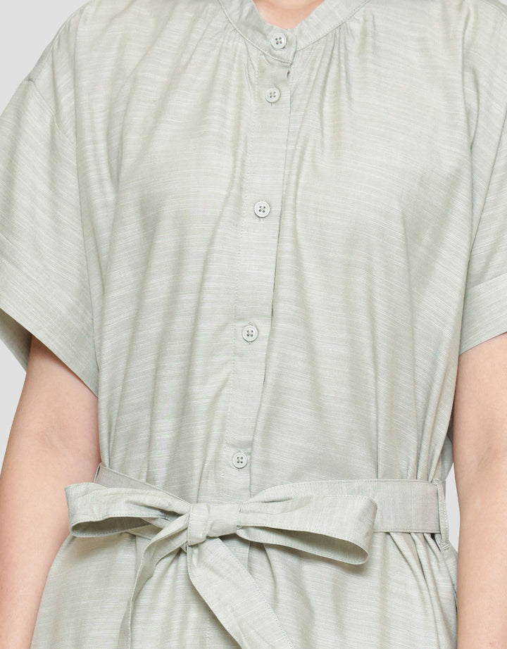 Suko Gaun Relax With A Tie Lengan Pendek Wanita