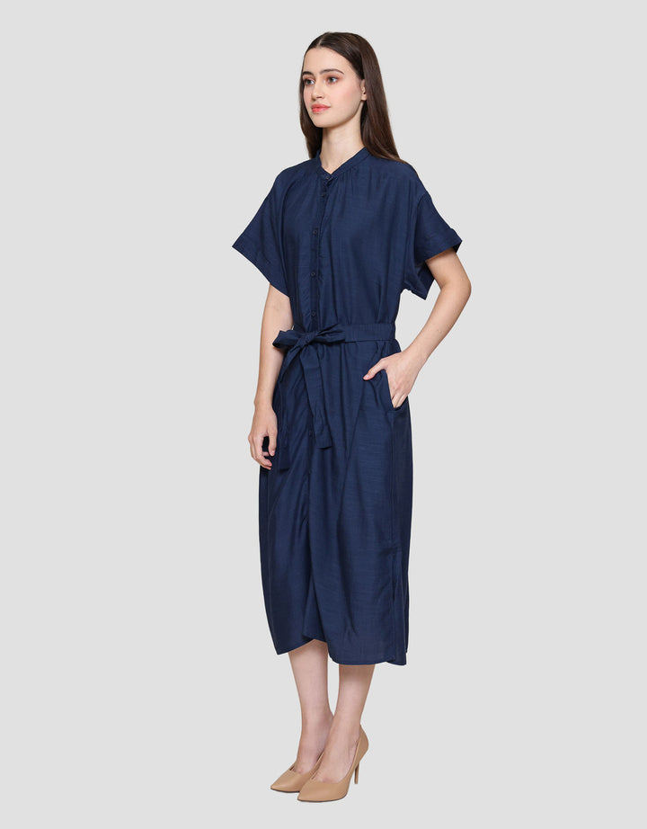 Suko Gaun Relax With A Tie Lengan Pendek Wanita