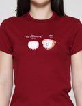 Suko Kerah Bulat Lengan Pendek Kaos Crop Wanita