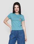 Suko Kerah Bulat Lengan Pendek Kaos Crop Wanita