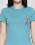 Suko Kerah Bulat Lengan Pendek Kaos Crop Wanita
