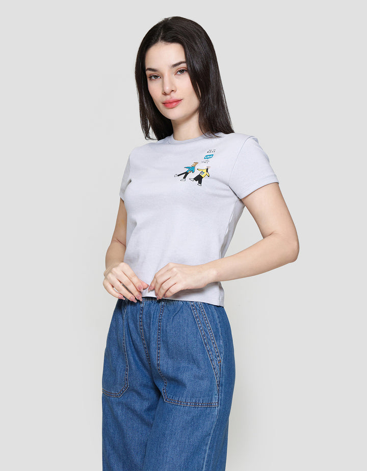 Suko Kerah Bulat Lengan Pendek Kaos Wanita