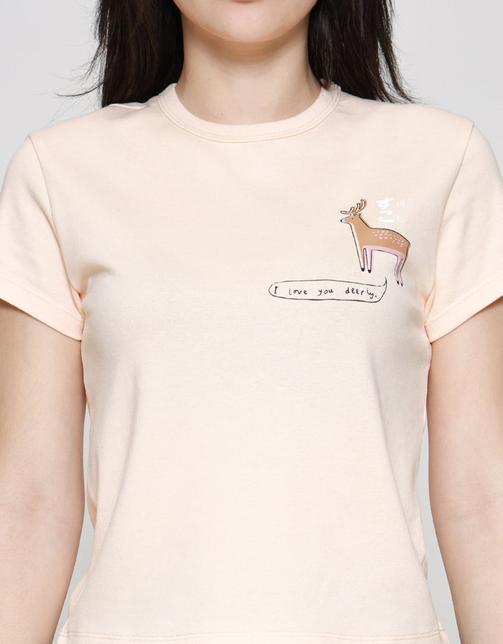 Suko Lengan Pendek Kaos Crop Wanita