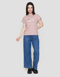 Suko Lengan Pendek Print Outside Kaos Wanita