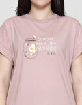 Suko Lengan Pendek Print Outside Kaos Wanita