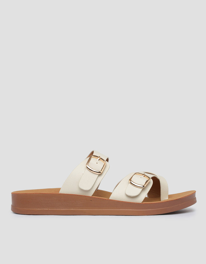 St. Yves Double Buckle Sandal Flip Flops Fq12 Wanita