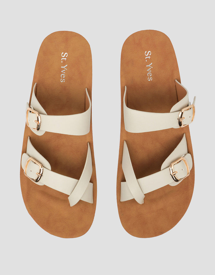 St. Yves Double Buckle Sandal Flip Flops Fq12 Wanita
