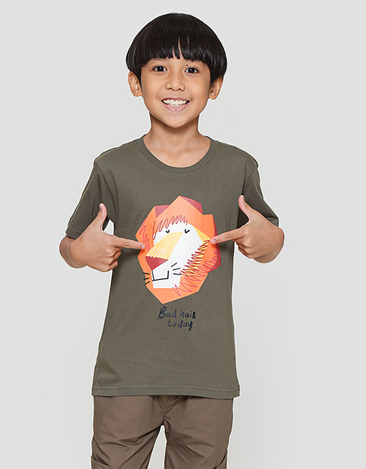 Little M Lion Bad Hair Today Kaos Anak Laki-laki