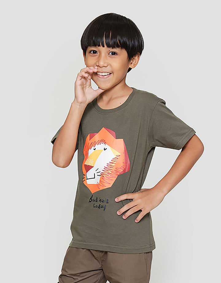 Little M Lion Bad Hair Today Kaos Anak Laki-laki