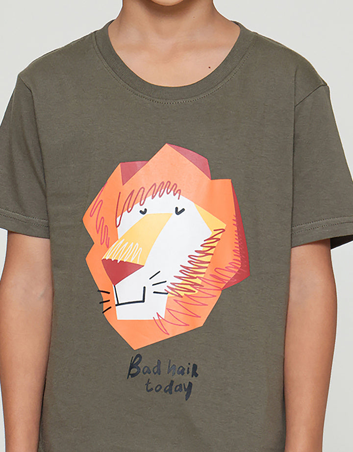 Little M Lion Bad Hair Today Kaos Anak Laki-laki