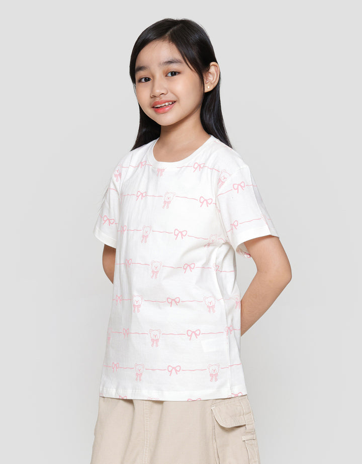 Nevada Print Bear Cute Kaos Anak Perempuan