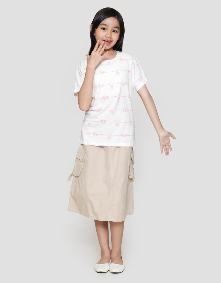 Nevada Print Bear Cute Kaos Anak Perempuan