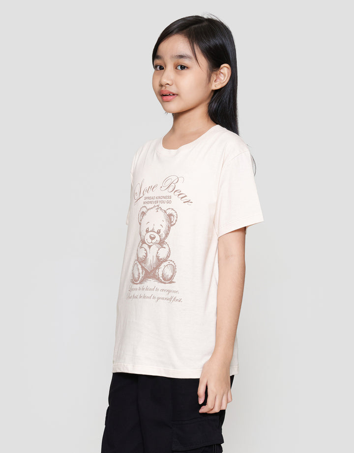 Nevada Print Love Bear Cute Kaos Anak Perempuan