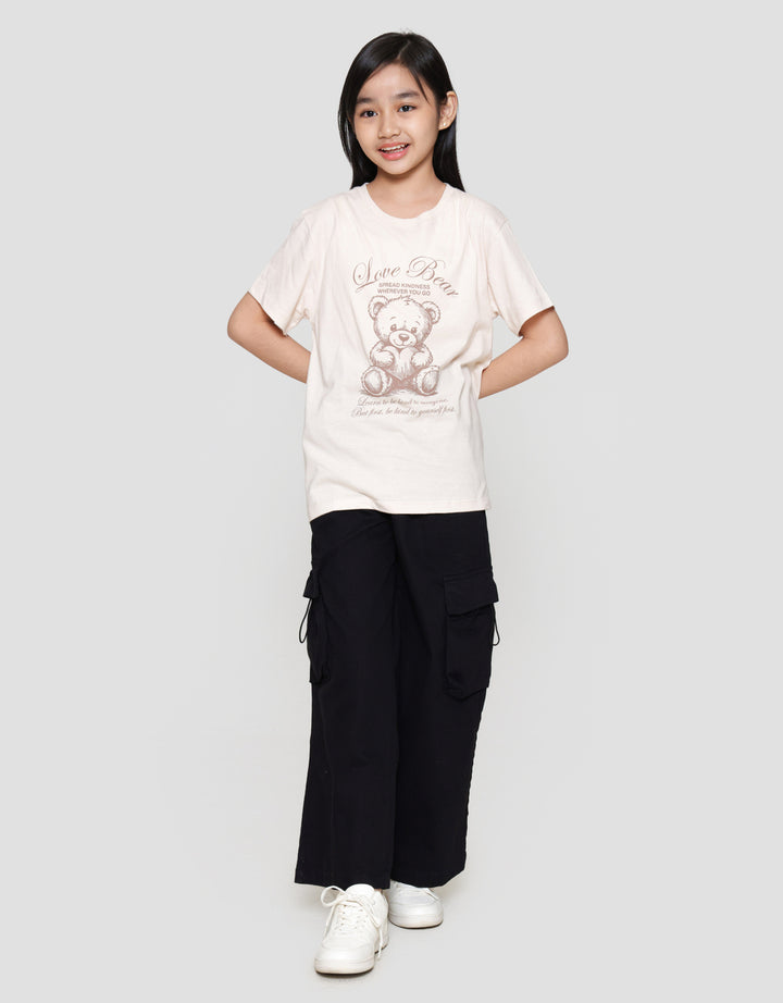 Nevada Print Love Bear Cute Kaos Anak Perempuan