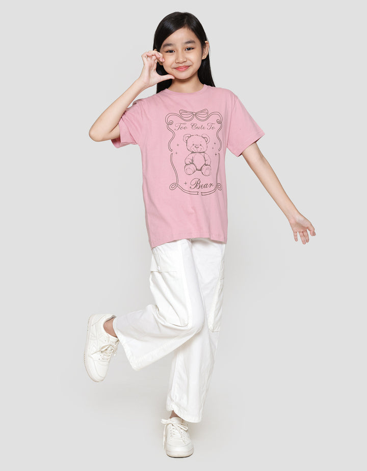 Nevada Print Frame Bear Cute Kaos Anak Perempuan