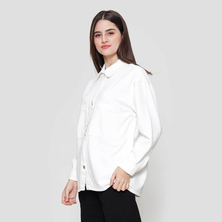 Nevada Denim Double Pocket Jacket Oversized Wanita