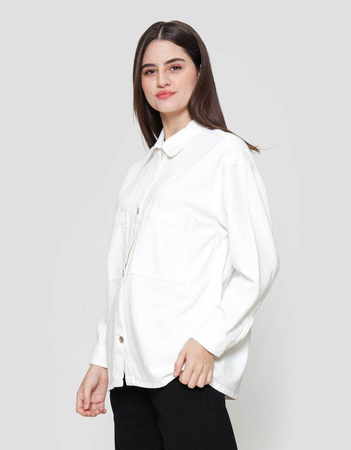 Nevada Denim Double Pocket Jacket Oversized Wanita