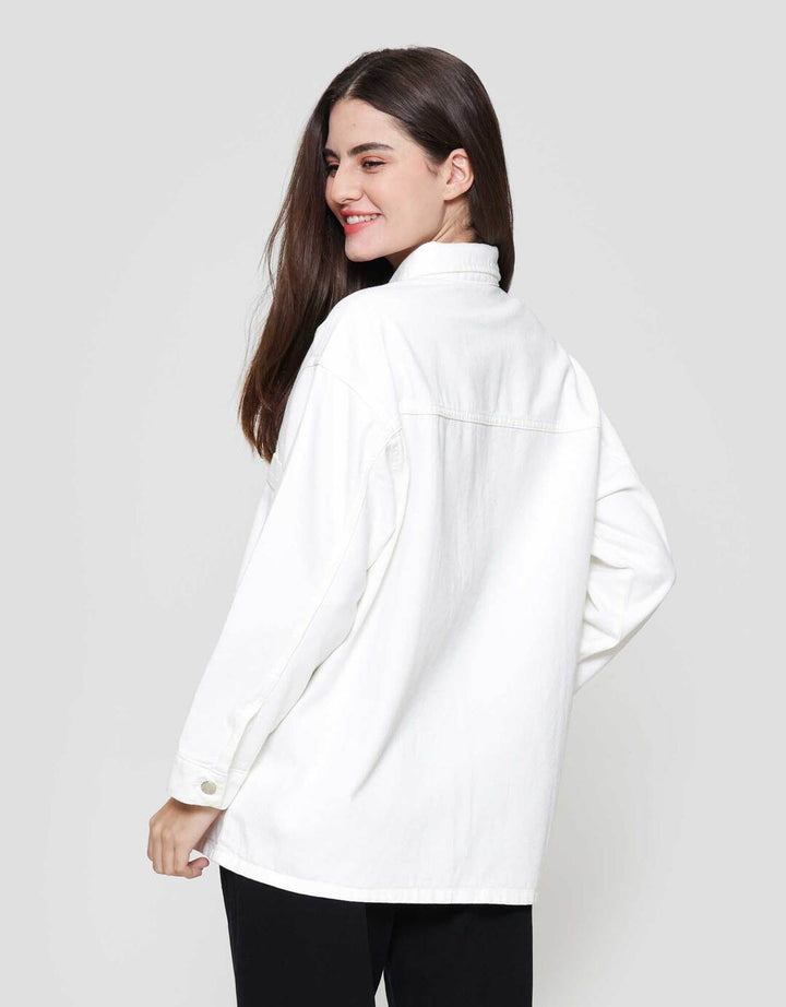 Nevada Denim Double Pocket Jacket Oversized Wanita