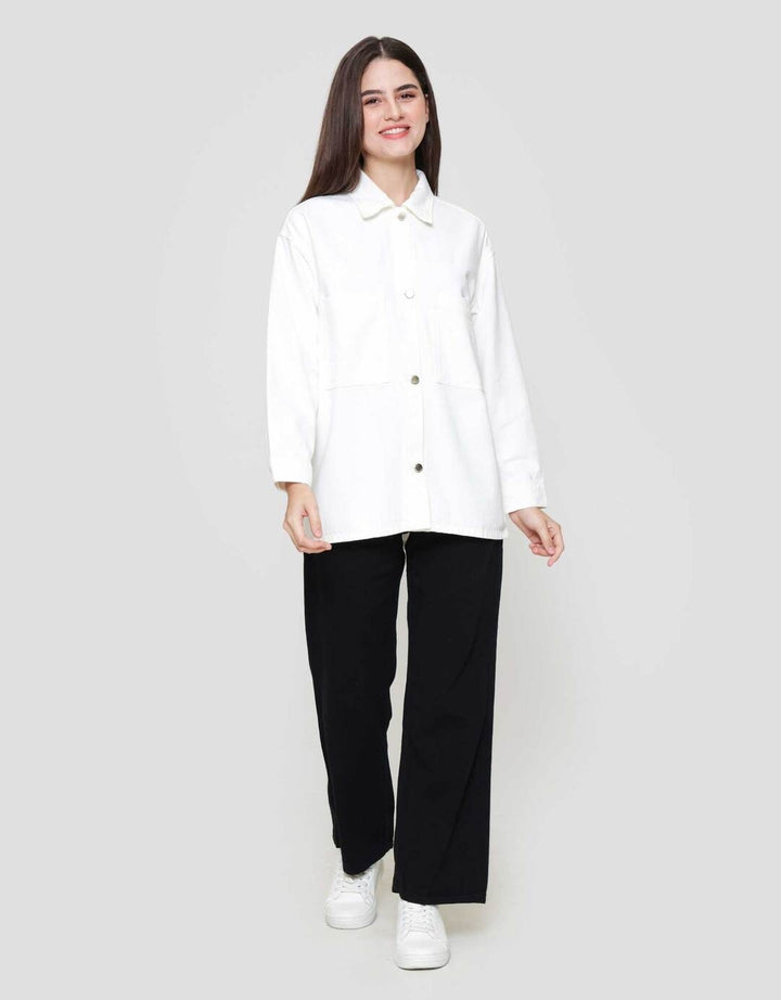 Nevada Denim Double Pocket Jacket Oversized Wanita