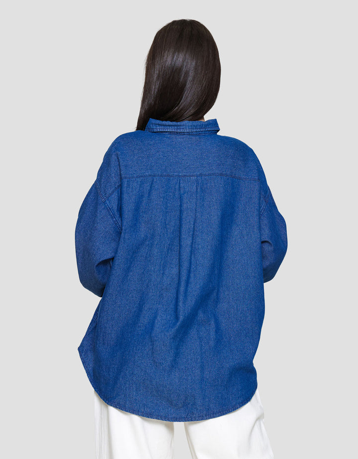 Nevada Basic Denim Kemeja Denim Wanita