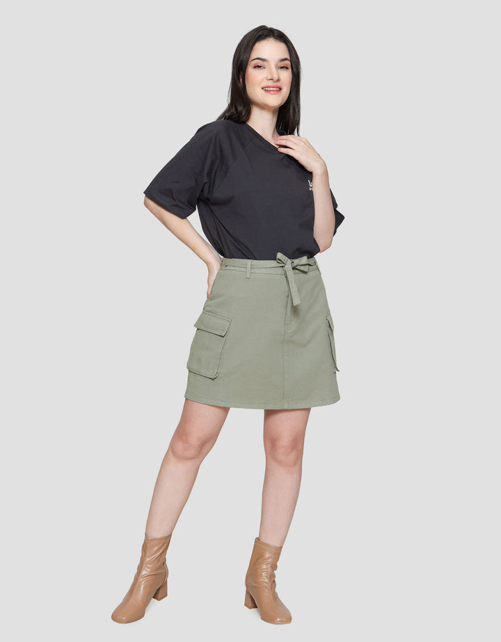 Nevada Double Pocket Celana Rok Denim Wanita