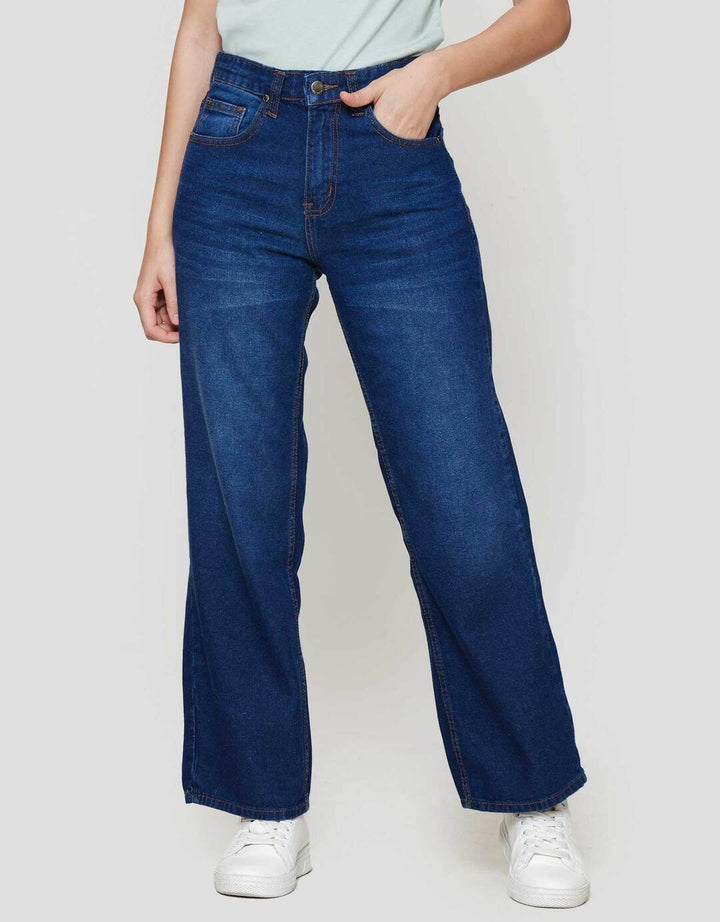 Nevada Basic Wide Leg Celana Denim Wanita