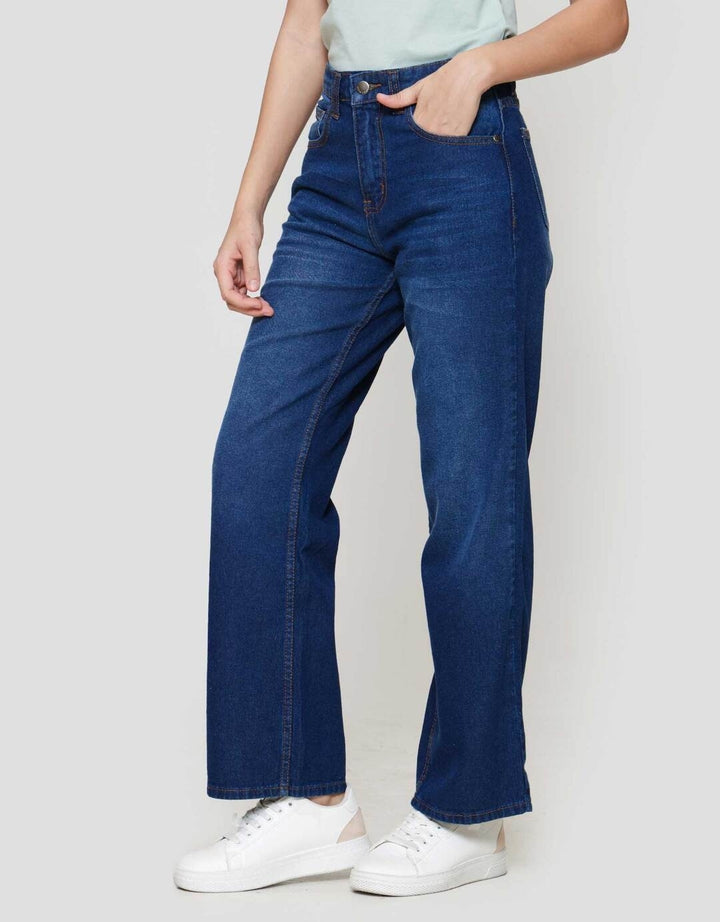 Nevada Basic Wide Leg Celana Denim Wanita