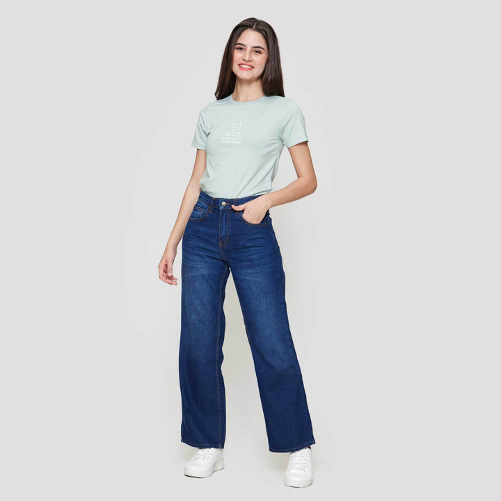 Nevada Basic Wide Leg Celana Denim Wanita