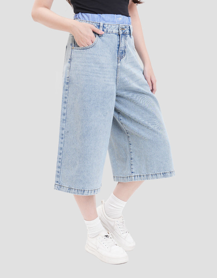 Nevada Boxy Jorts Boxer Celana Denim Wanita