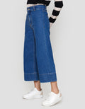 Nevada Wide Leg Folded At Bottom Celana Denim Wanita