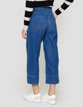 Nevada Wide Leg Folded At Bottom Celana Denim Wanita