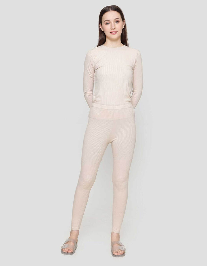 Nevada Panjang Rib Celana Legging Wanita
