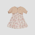 Little M Set Cardigan Dan Bando Flower Midi Dress Bayi