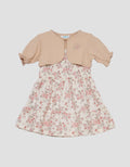 Little M Set Cardigan Dan Bando Flower Midi Dress Bayi
