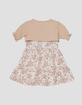 Little M Set Cardigan Dan Bando Flower Midi Dress Bayi