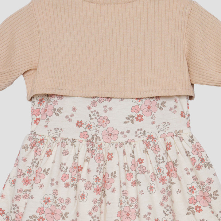Little M Set Cardigan Dan Bando Flower Midi Dress Bayi