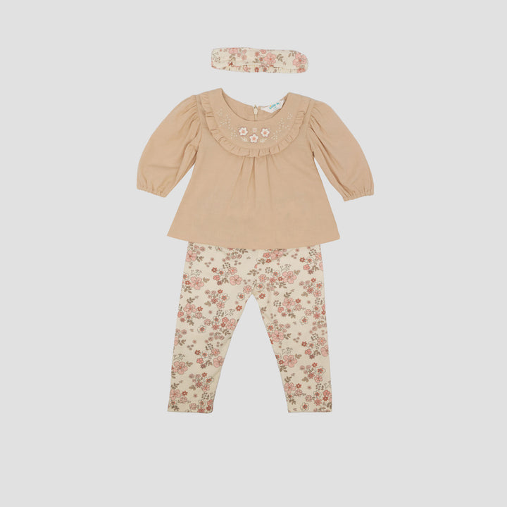 Little M Woven Kombi Knit Ca And Bando Pakaian Setelan Bayi