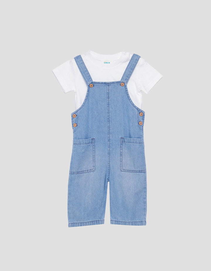 Little M Overall Denim With Pocket Jumpsuit Bayi