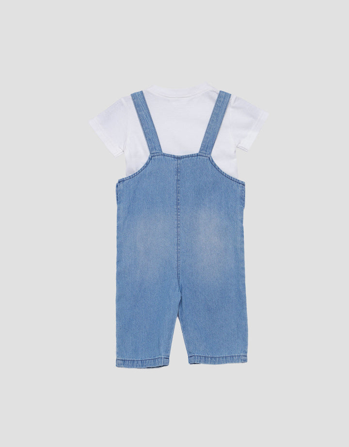 Little M Overall Denim With Pocket Jumpsuit Bayi