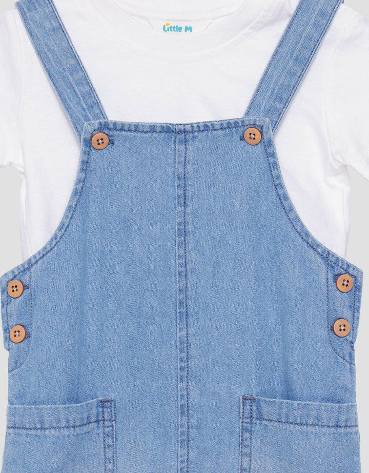 Little M Overall Denim With Pocket Jumpsuit Bayi