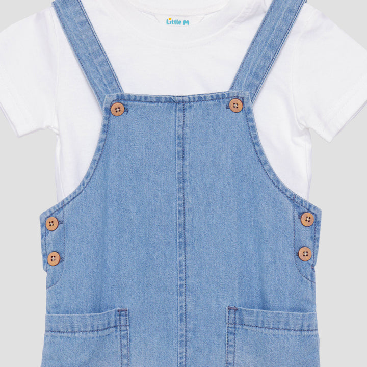 Little M Overall Denim With Pocket Jumpsuit Bayi