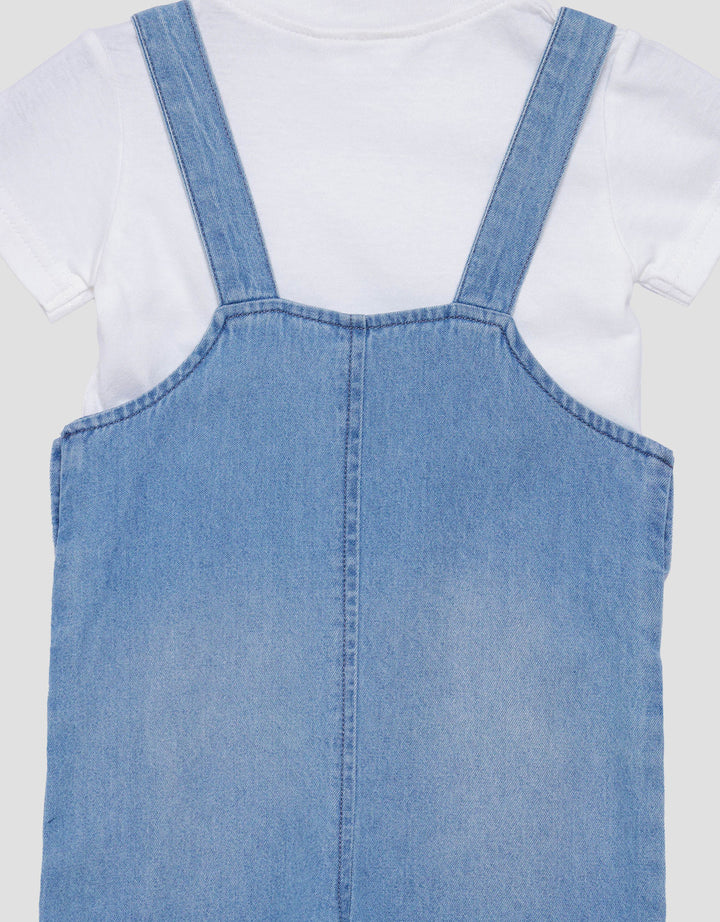 Little M Overall Denim With Pocket Jumpsuit Bayi