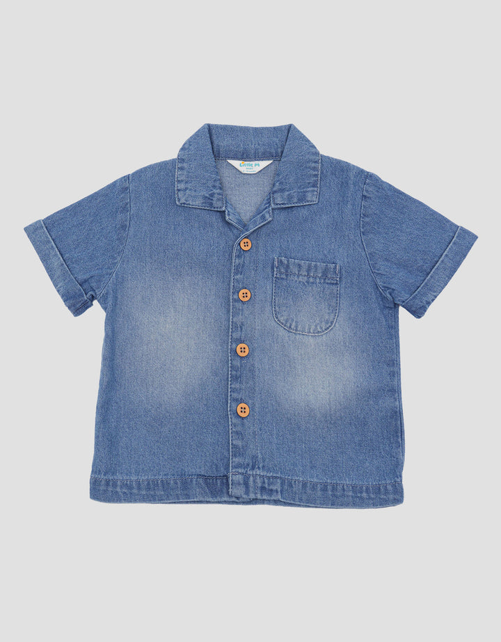 Little M Pocket Kemeja Denim Bayi
