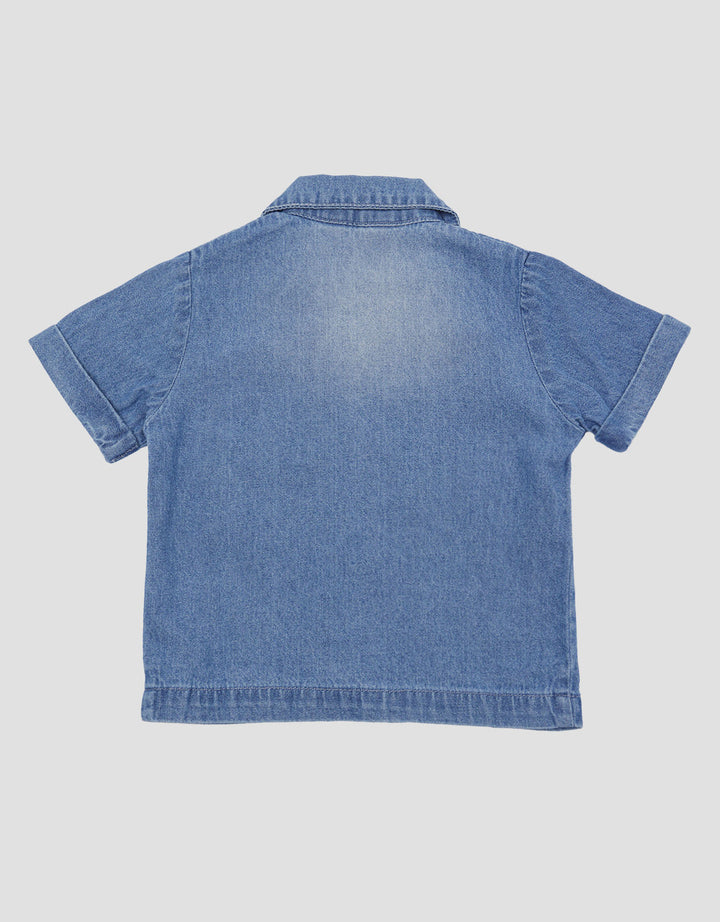 Little M Pocket Kemeja Denim Bayi