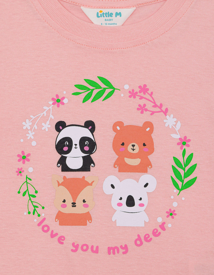 Little M Print 4 Animals Kaos Bayi Perempuan