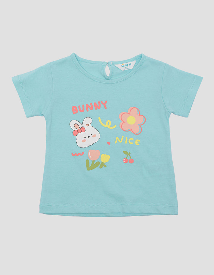 Little M Print Bunny With Words Kaos Bayi Perempuan