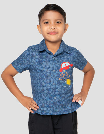 MXM LITTLE M MOTIF MOBIL KEMEJA ANAK LAKI-LAKI