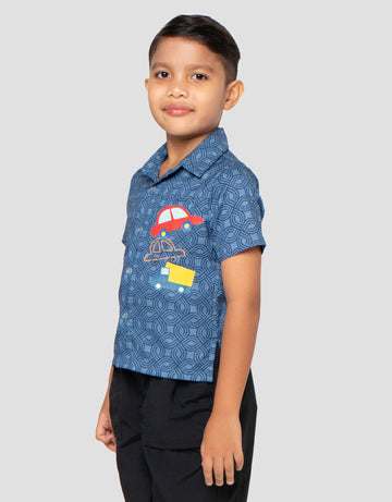 MXM LITTLE M MOTIF MOBIL KEMEJA ANAK LAKI-LAKI