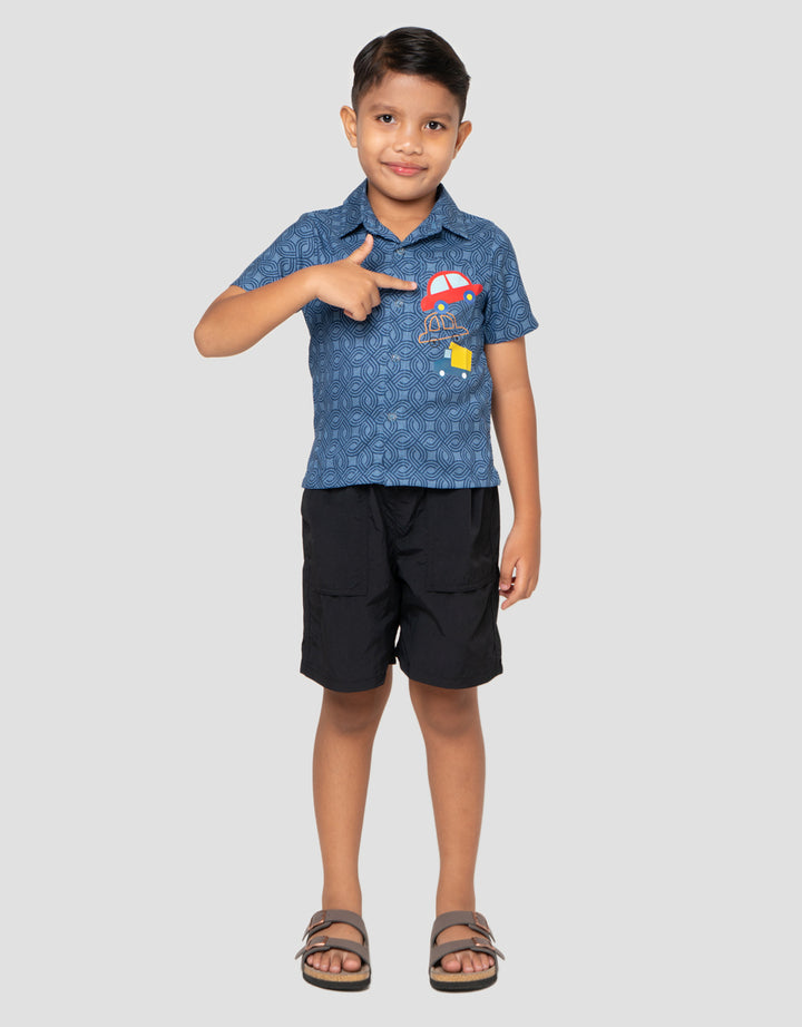 MXM LITTLE M MOTIF MOBIL KEMEJA ANAK LAKI-LAKI